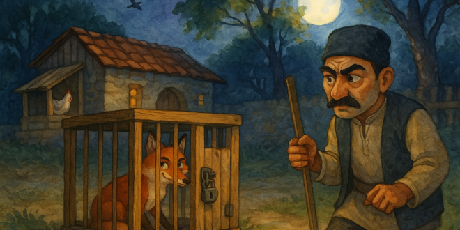 Tülkü və canavarlar nağılı — hiylə və cəza