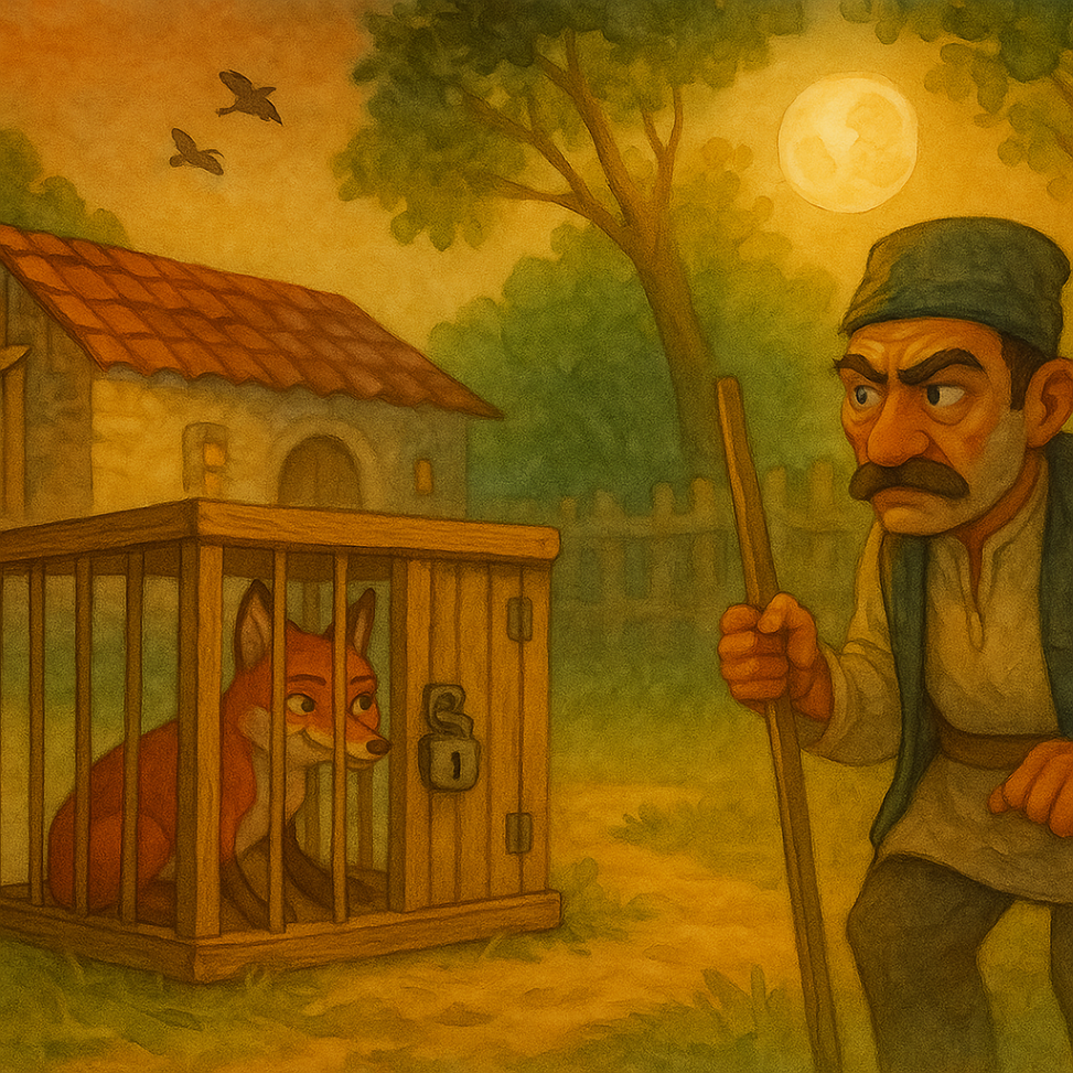 Tülkü və canavarlar nağılı — hiylə və cəza