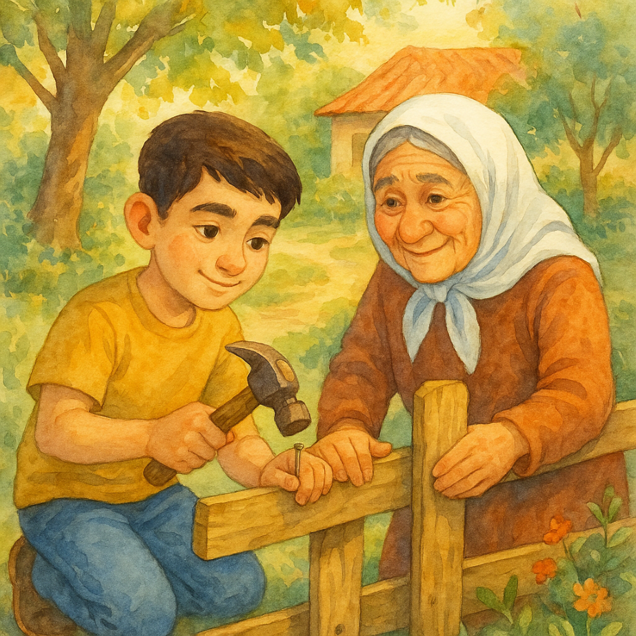 "Səməd və kisə nağılı — Telli xalaya kömək"